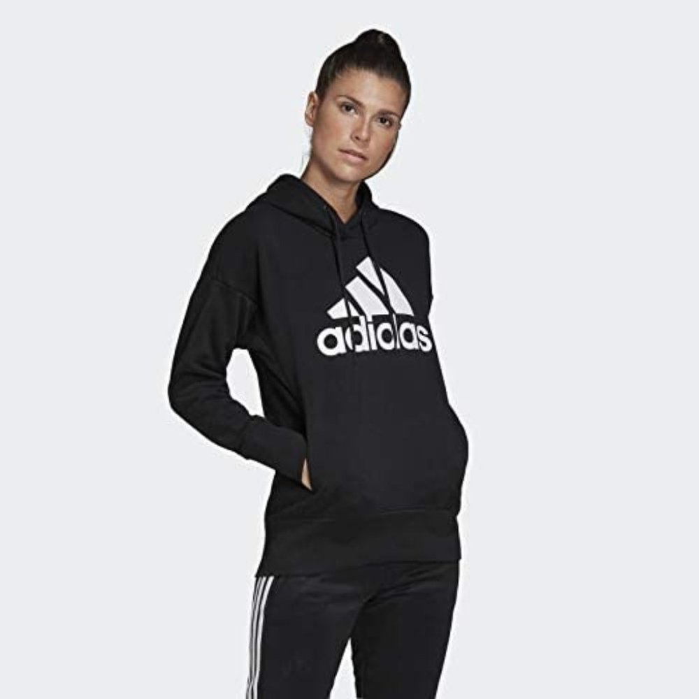 🆕adidas Originals Women's Bos Long Hoodie, Medium - Black/White, Brand NEW, NWT